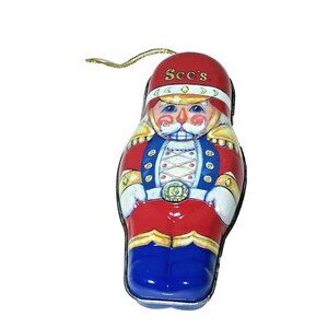 See's Nutcracker Christmas Ornament Tin Vintage 4 1/2" x 2" x 1"